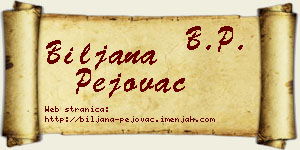 Biljana Pejovac vizit kartica